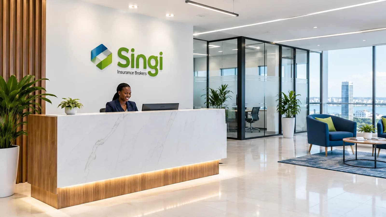 Reception at the Singi Insurance Brokers office